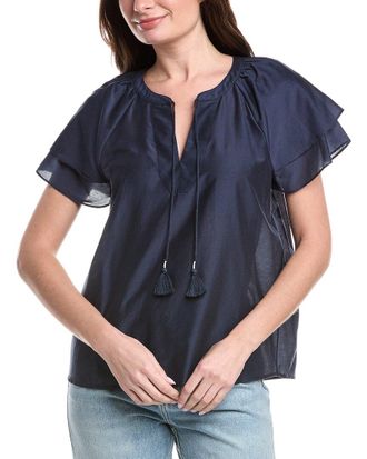 Tommy Bahama Lux Lagoon Flutter Silk-Blend Top