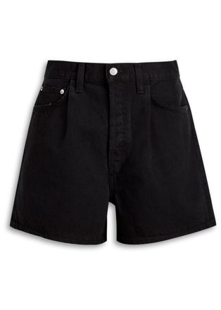 A Gold E Agolde Rhoda Denim Shorts - Black - 27 (W27 / UK8-10 / S)