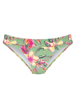 Lascana Bikini-Hose LASCANA Malia, Damen, Gr. 34, N-Gr, rosa (salbei, pink bedruckt), Microfaser, Microfaser, Polyamid, bedruckt, floral, Badehosen Bikini-Hos