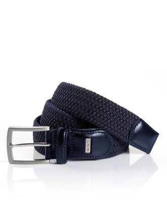 Monti Flechtg&uuml;rtel MONTI HAMBURG, Herren, Gr. 11,5, blau (marineblau), Materialmix, G&uuml;rtel Flechtg&uuml;rtel, 3,5 cm breit, Elastischer Flechtg&uuml;rtel, Casual-Busi