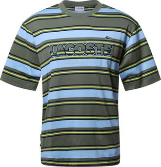 Lacoste Heren Heren Gestreept T-Shirt (Kaki Groen)