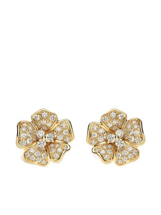 Leo Pizzo 18K yellow gold Flora diamond earrings