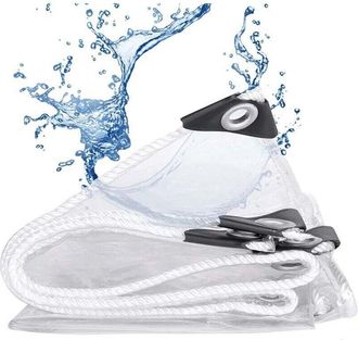 OEM [nunca Usado] Lona De Pvc Impermeable, Transparente, Resistente Al Desgarro, A La Lluvia Y Al Viento Con Ojales, Para Exteriores, Patios, Jardines Y C