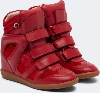 Isabel Marant Beckett leather and suede wedge sneakers