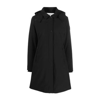 Woolrich Parkas, female, Black, Size: M Hooded Parka Coat