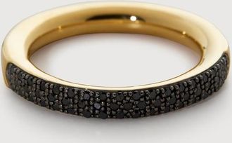 Monica Vinader Gold Fiji Full Diamond Pave Ring Black Diamond