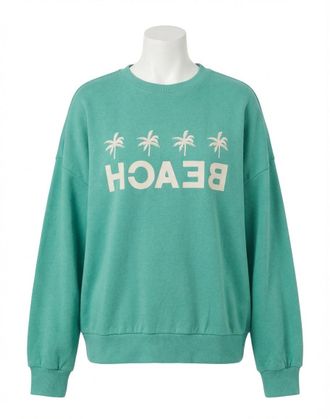 Z Supply Palms Sunday Sweatshirt In Aqua Sea