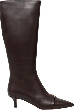 Twinset Laarzen met hak - Dames - Schoenen - Bruin - Maat: 36 EU Leer