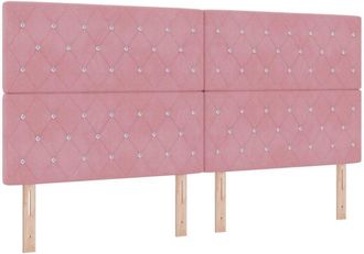 vidaXL vidaXL Velvet Headboard Argyle with Headboard Pink 200 cm Velvet