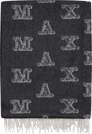 Max Mara Wol sjaal met borduursel - Dames - Wintersjaals - Grijs - ONE Size - Wol - Accessoires