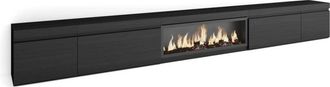 Skraut Home Skraut Home - Mueble Tv, Televisi&oacute;n, Muebles De Sal&oacute;n, Almacenaje, 368x45x35, Chimenea El&eacute;ctrica Xxl, Estilo Moderno, Negro