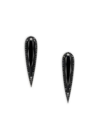 Anabela Chan x Robert Wun 14K white gold and rhodium vermeil Glimmer diamond earrings - Silver