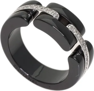 Chanel White Gold (18K) Ceramic Band Ring (Pre-Owned)