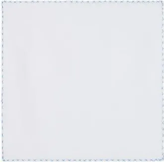 Robert Talbott Carlton Linen Cross Stitch Border Pocket Square in White/light Blue at Nordstrom