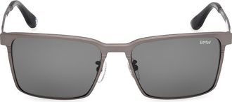 BMW 57mm Sunglasses in Matte Gunmetal /Smoke at Nordstrom Rack