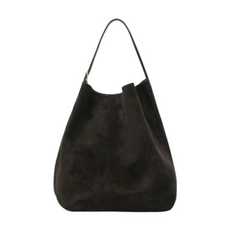 Toteme Belted Suede Tote - female - Tot&ecirc;Me - Bucket Bags - Brown - ONE SIZE - Bags