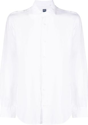 Fedeli button-up linen shirt - men - Linen/Flax - 44 - White