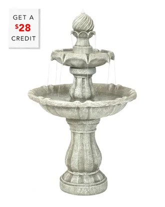 Sunnydaze 2-Tier Solar Powered Water Fountain with $28 Credit