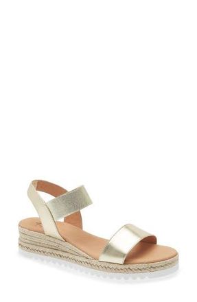 Aquatalia Avina Espadrille Wedge Sandal in Champagne Metallic at Nordstrom Rack, Size 8