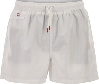 Kiton Costume da bagno con logo - Bianco