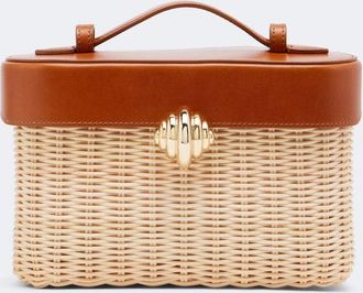 Aquazzura Borsa vanity Belgravia in vimini con pelle