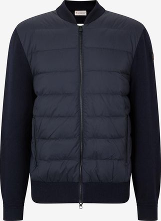 Moncler Kurze gesteppte Strickjacke aus technischem Gewebe