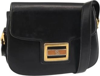 Gucci Pre-owned Vintage Cross Body Bag - Dames - Vintage Schoudertas - Zwart - ONE Size - Leer - Vintage