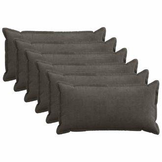 vidaXL Funda De Almohada 6 Uds. Houten Gris Antracita 40 X 70 Cm Pana Vidaxl