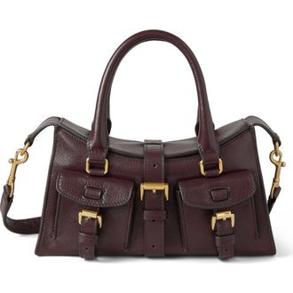 Mulberry Mini Roxanne High Shine Leather Crossbody Bag in Oxblood at Nordstrom