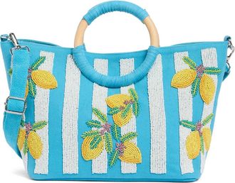 Collection XIIX Beaded Canvas Tote Bag in Light Blue at Nordstrom Rack