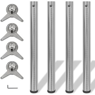 vidaXL Vidaxl - 4 Patas De Mesa Ajustables En Alturas 710 Mm Color N&iacute;quel Pulido