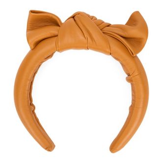 Red Valentino Knotted Leather Headband - Dames - Haaraccessoires - Bruin - ONE Size - Leer - Accessoires