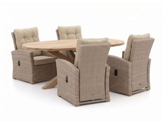 Intenso Furniture Intenso Mazzano/ROUGH-Y Ellips 200cm dining tuinset 5-delig verstelbaar