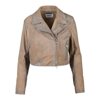 S.W.O.R.D 6.6.44 Chiodo Corto Jacket - Dames - Leren en Su&egrave;de Jassen - Beige - S - Katoen - Jassen