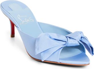 Christian Louboutin Mulazee Slide Sandal in Ceruleo/Lin Ceruleo at Nordstrom, Size 10.5Us