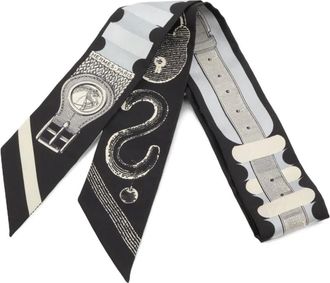 Herm&egrave;s Foulard Bride a Brac con stampa 2025 - Nero