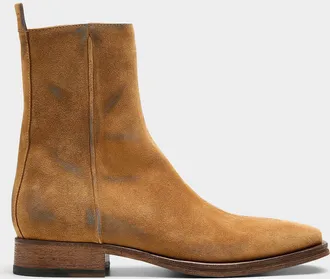 Acne Studios Mens Distressed suede Chelsea boots