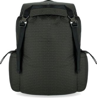 Emporio Armani Monogram Militaire Rugzak - Heren - Rugzakken - Groen - ONE Size - Polyester - Tassen
