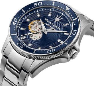 Maserati Automatic Stainless Steel Bracelet Blue Dial Mens Watch - One Size
