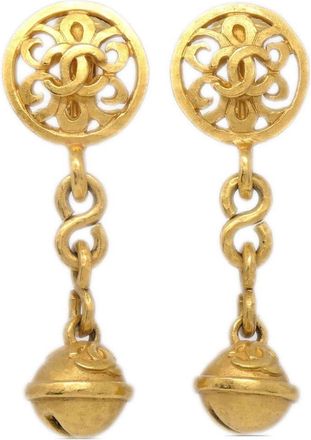 Chanel 1995 Bell clip-on drop earrings - women - Gold Plated - One Size