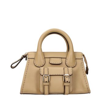 Chlo&eacute; Edith Handtassen Damess Lichtbeige/bruin leer