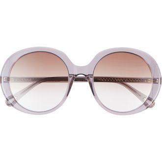 Chlo&eacute; Core 54mm Round Sunglasses in Grey Grey Brown at Nordstrom Rack