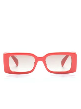 Gucci Interlocking G rectangular-frame sunglasses - Red