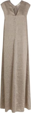 Cortana Aria Maxi Jurk - Dames - Maxi kleedjes - Bruin - S - Linnen - Kleedjes
