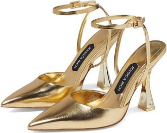Jessica Rich Khloe Slingback High Womens Heels Gold : 11 M, Leather