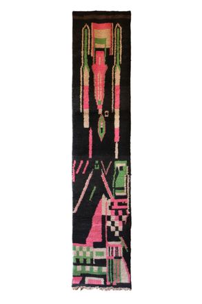 AFK Living Alfombra bereber marroqu&iacute; de pura lana 74 x 344 cm