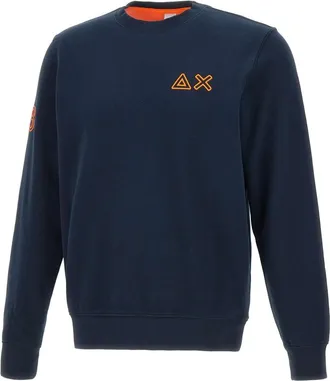 Sun 68 Fluo Fleece Sweatshirt - Heren - Sweatshirts & Hoodies - Blauw - Maat: XL Fleece