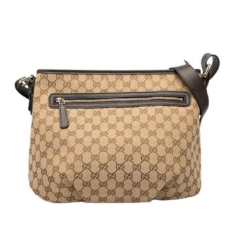 Gucci Pre-owned Cross Body Bags, female, Beige, Size: ONE SIZE Pre-owned Canvas Crossbody Bag