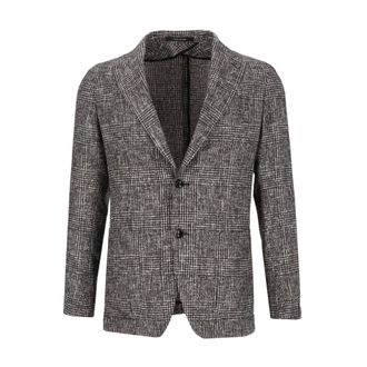 Tagliatore Prince of Wales alpaca blazer - - Jackets - Uomo - Nero - 2XL