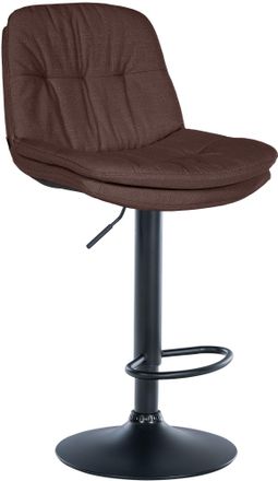 Clp Taburete De Tela Laurel Marr&oacute;n Metal Negro Mate